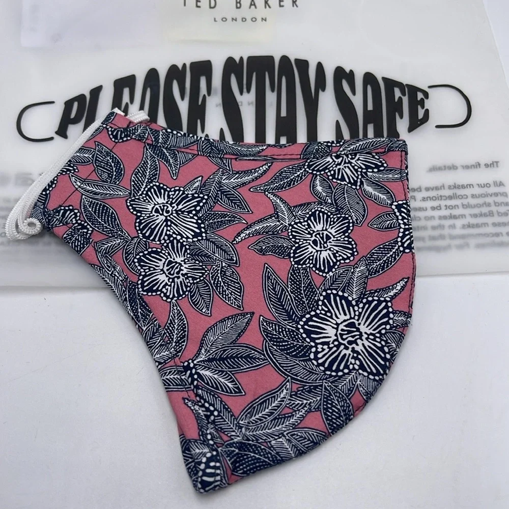 Ted Baker Pink Floral Face Mask TED BAKER LONDON Reversible Reusable NWT